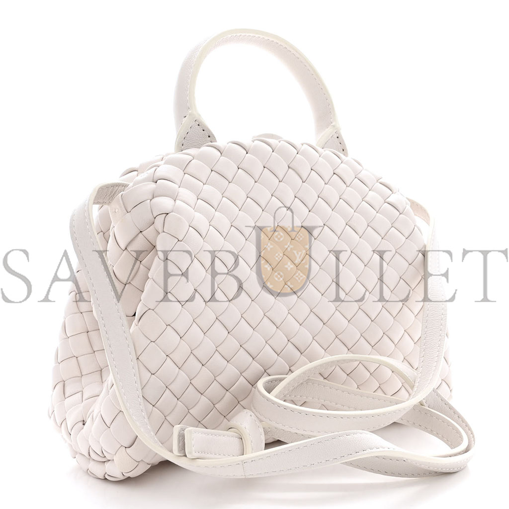 bo*te*ga Ve*ne*ta nappa intrecciato mini top handle shoulder bag chalk (22*17*9cm)